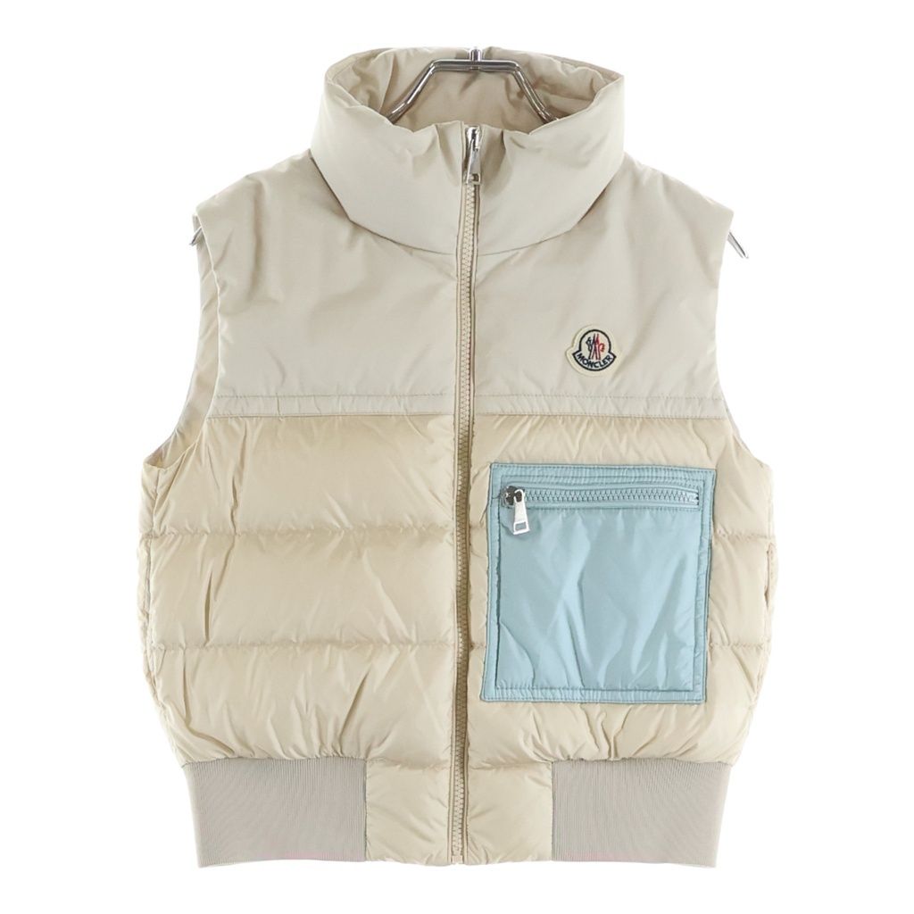 MONCLER (モンクレール) ダウンベスト ライトブルー×アイボリー #12