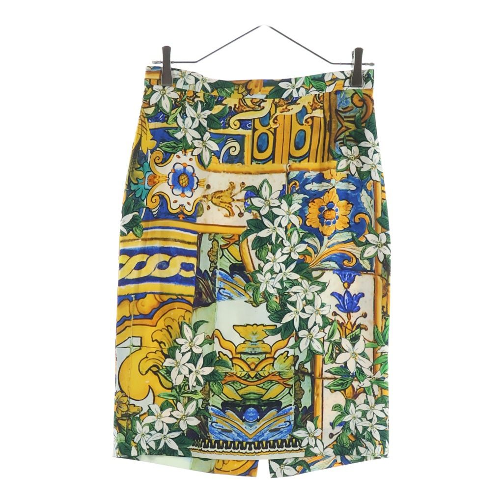 DOLCE & GABBANA (ドルチェアンドガッバーナ) 総柄ひざ丈タイトスカート イエロー #42