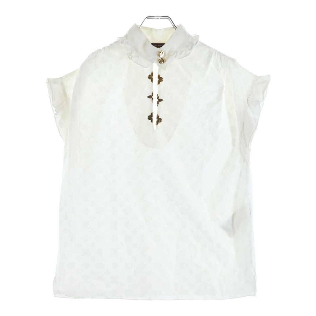 LOUIS VUITTON (ルイヴィトン) ノースリーブシャツ ホワイト #36 RW192WW AQV FHBL13