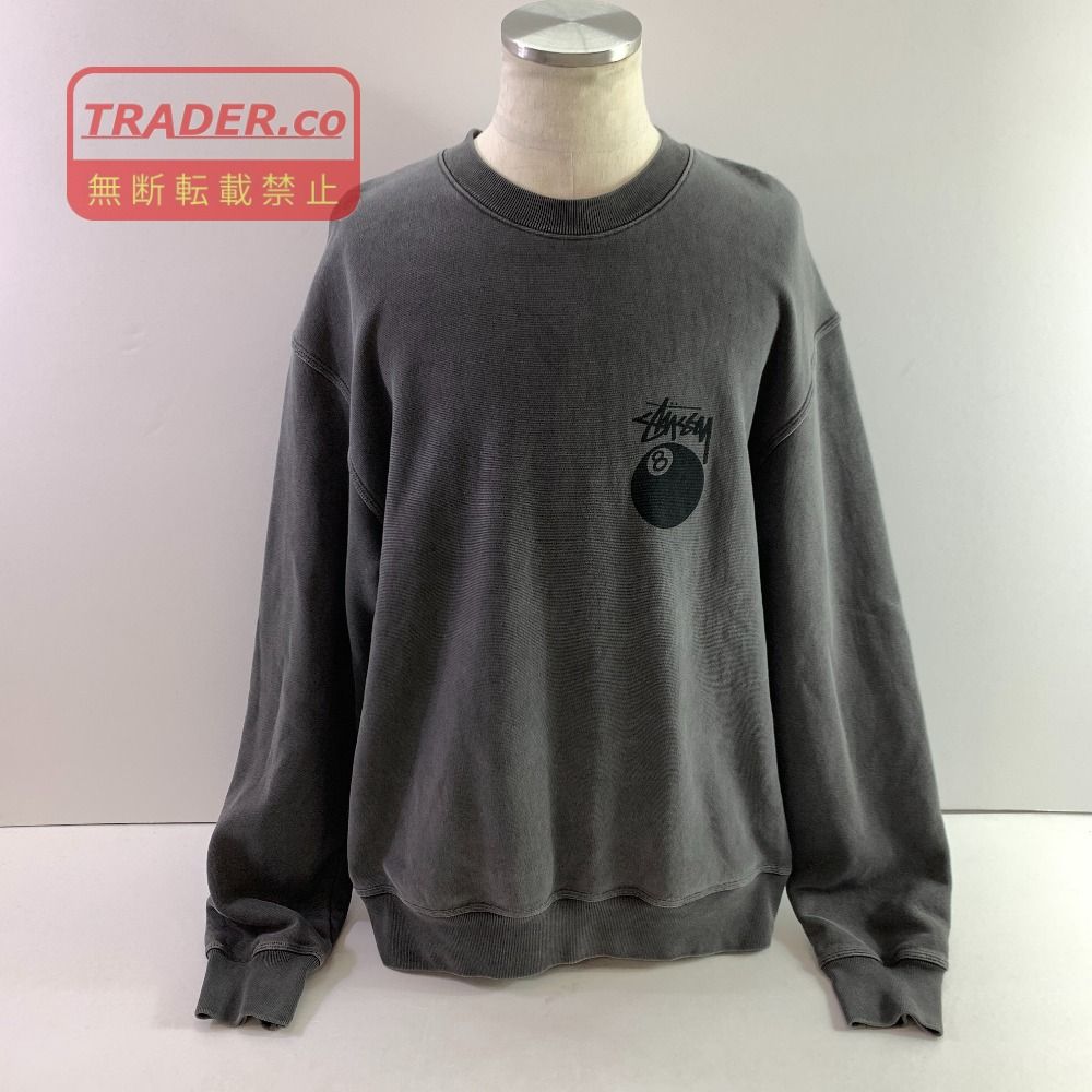 04w7270▽※【中古】STUSSY ステューシー 8ボール スウェット グレー 長袖 Lサイズ【八王子店】