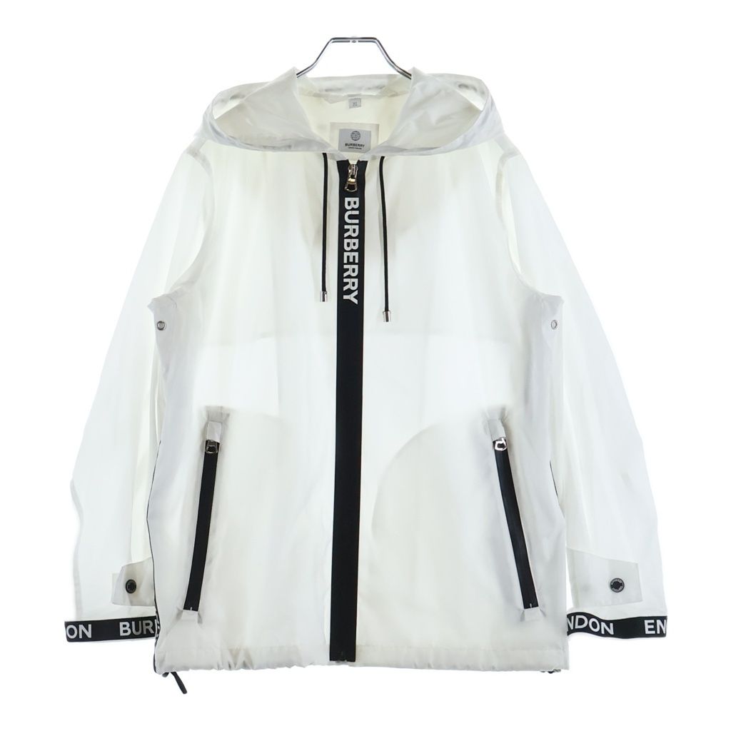 BURBERRY (バーバリー) ロゴテープ ナイロン ジップアップパーカー ブルゾン #38 ホワイト 8027532