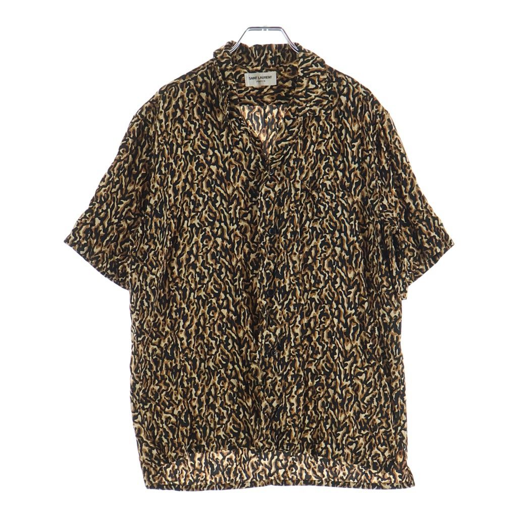 SAINT LAURENT PARIS (サンローランパリ) レオパード柄シャツ ブラウン #38