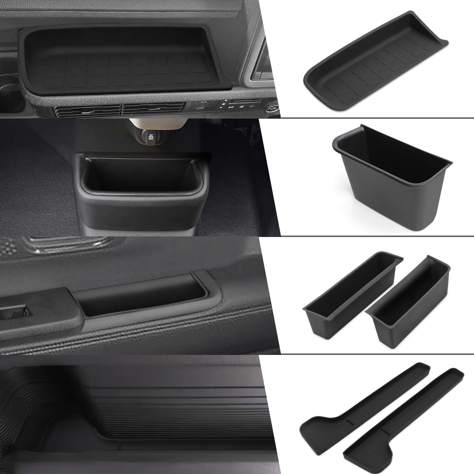 ホンダ N-BOX 3代目 JF5 JF6型 専用 センターコンソール下の収納ボック+助手席ドレスアップ+ドア収納ボックスマット ラバーマット+ ドアサイド収納トレイ アクセサリー N-BOX CUSTOM 専用 内装 滑り止め ノンスリップ 7967a7af