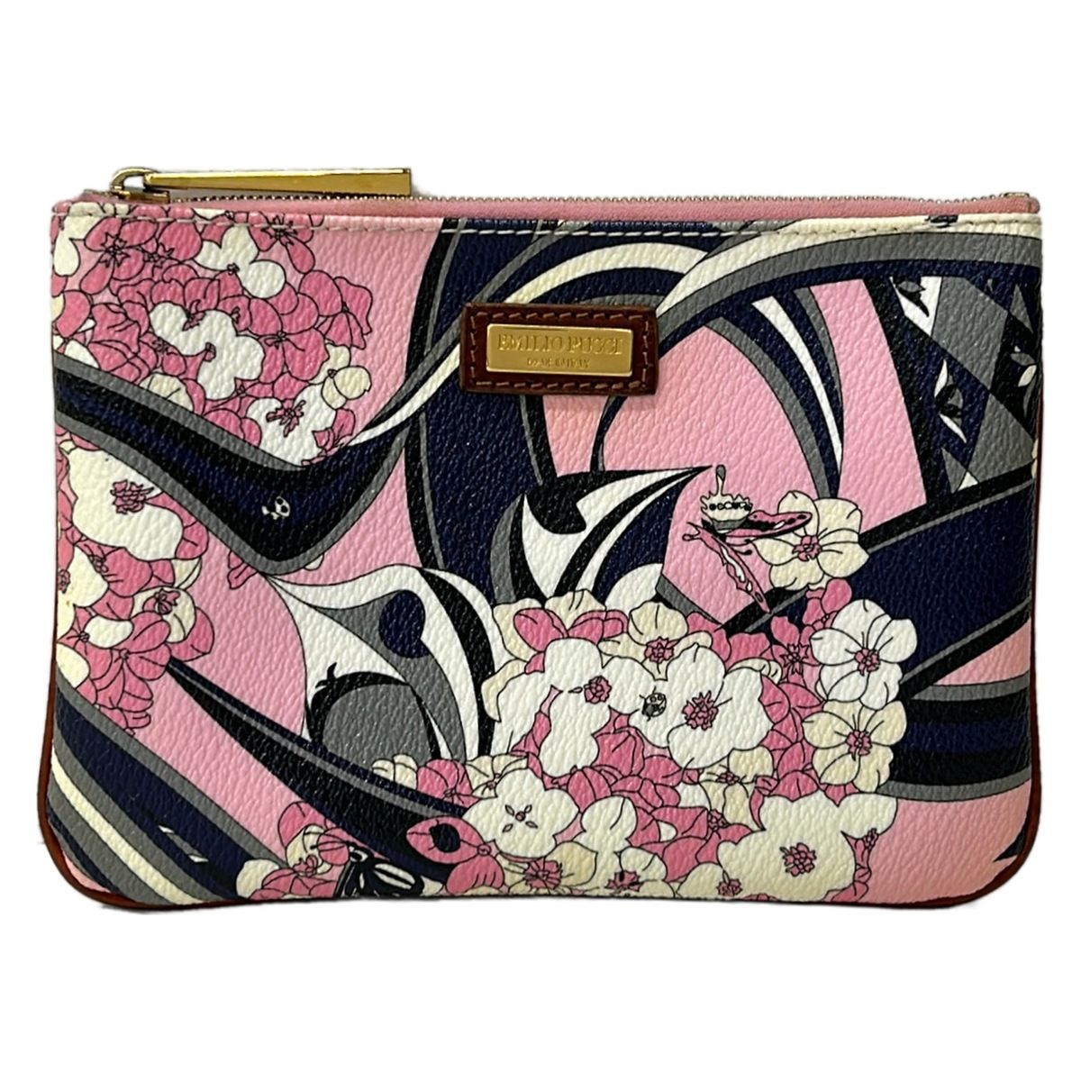 EMILIO PUCCI(PUCCI)(エミリオプッチ) ポーチ - ピンク×白×マルチ 花柄