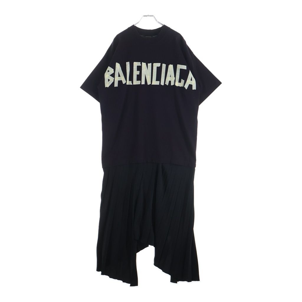 BALENCIAGA (バレンシアガ) TAPE TYPE テープタイプ ロゴデザイン ワンピース ブラック レディース 790651 TP038