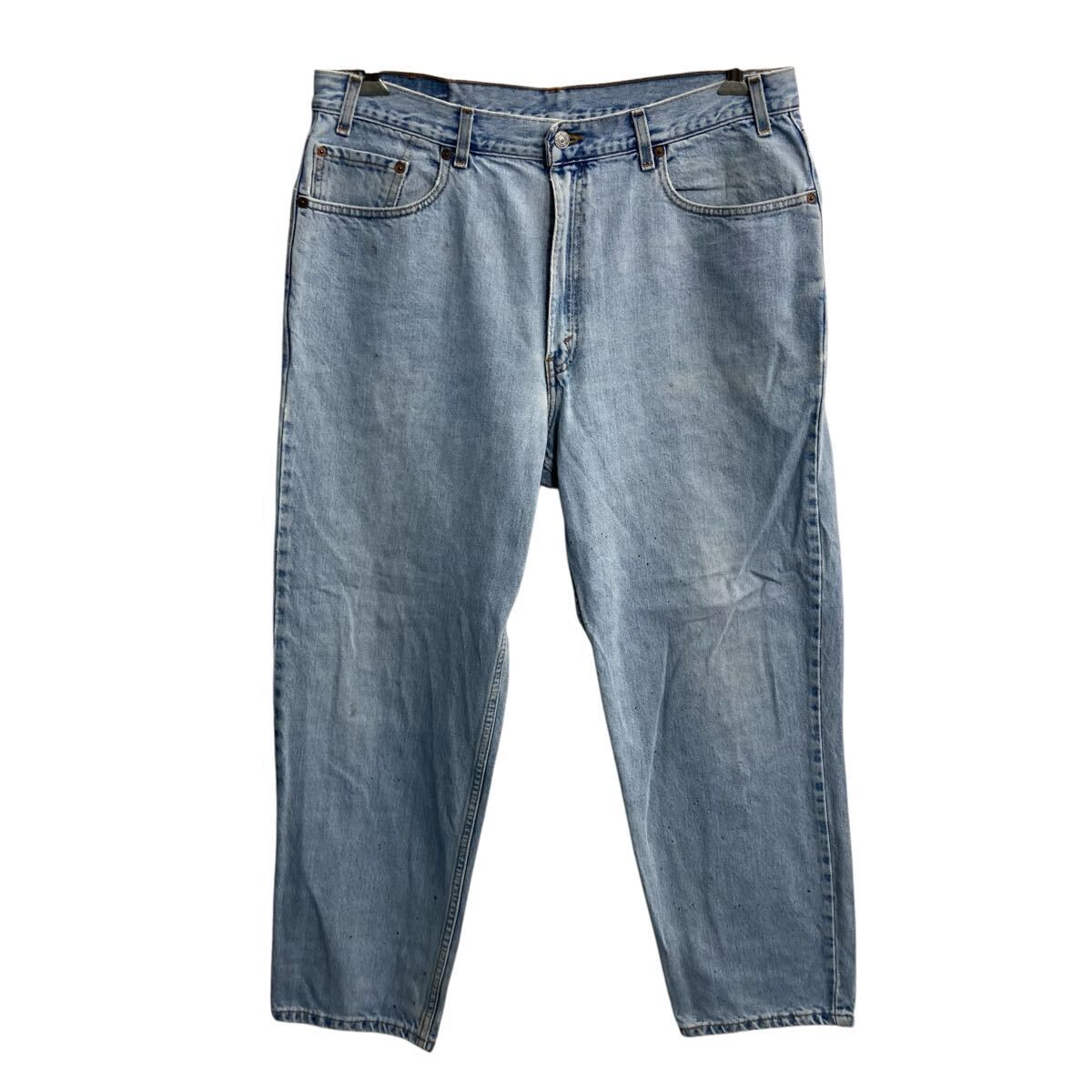 90s メキシコ製 Levi's 550 デニムパンツ W40 アイスブルー リーバイス ジップアップ 99年製 紙タグ リラックスフィット アメカジ 2606-881