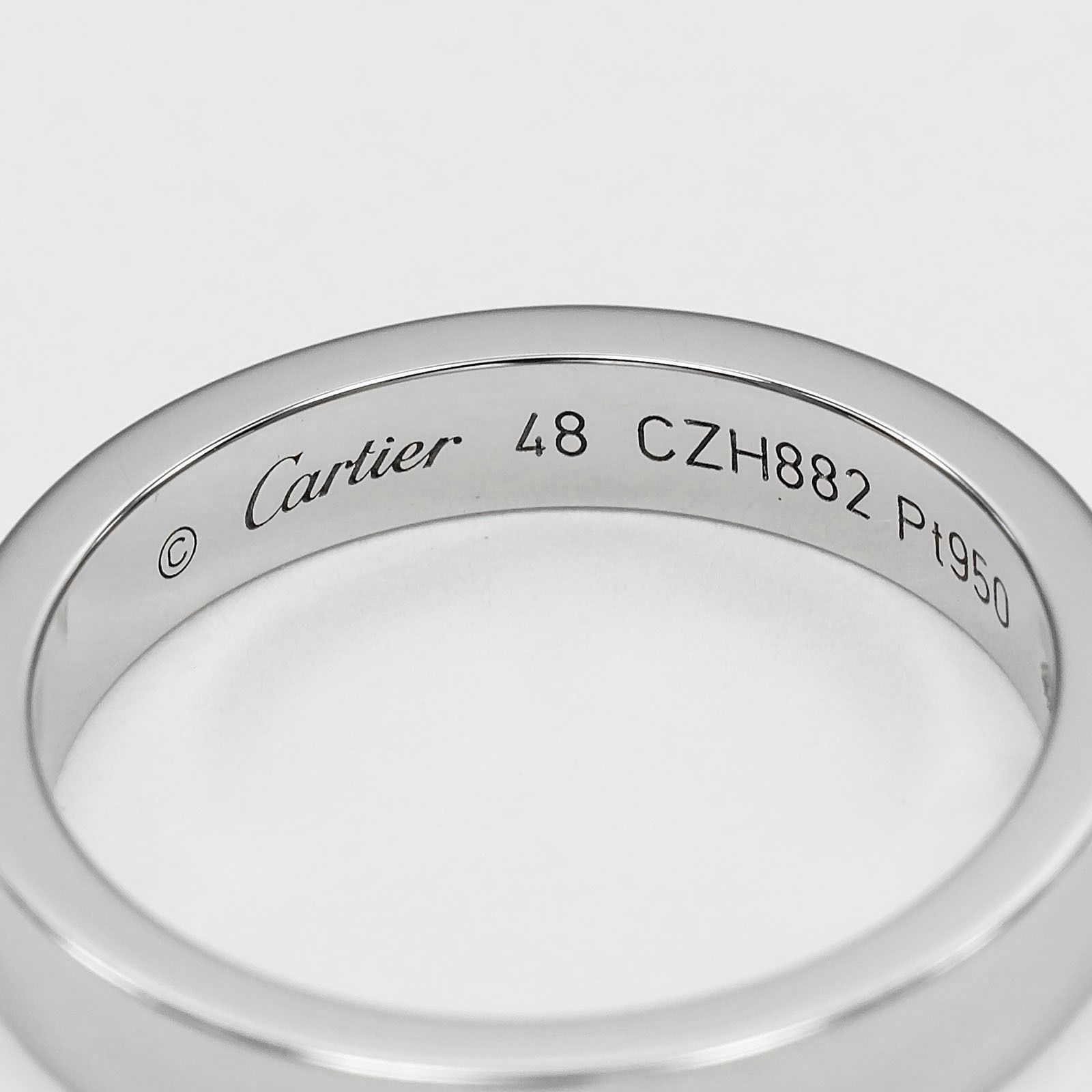 CARTIER】カルティエ Cドゥ カルティエ エングレーブド Pt950プラチナ