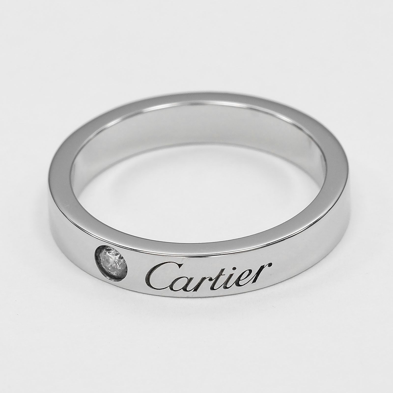 CARTIER】カルティエ Cドゥ カルティエ エングレーブド Pt950プラチナ