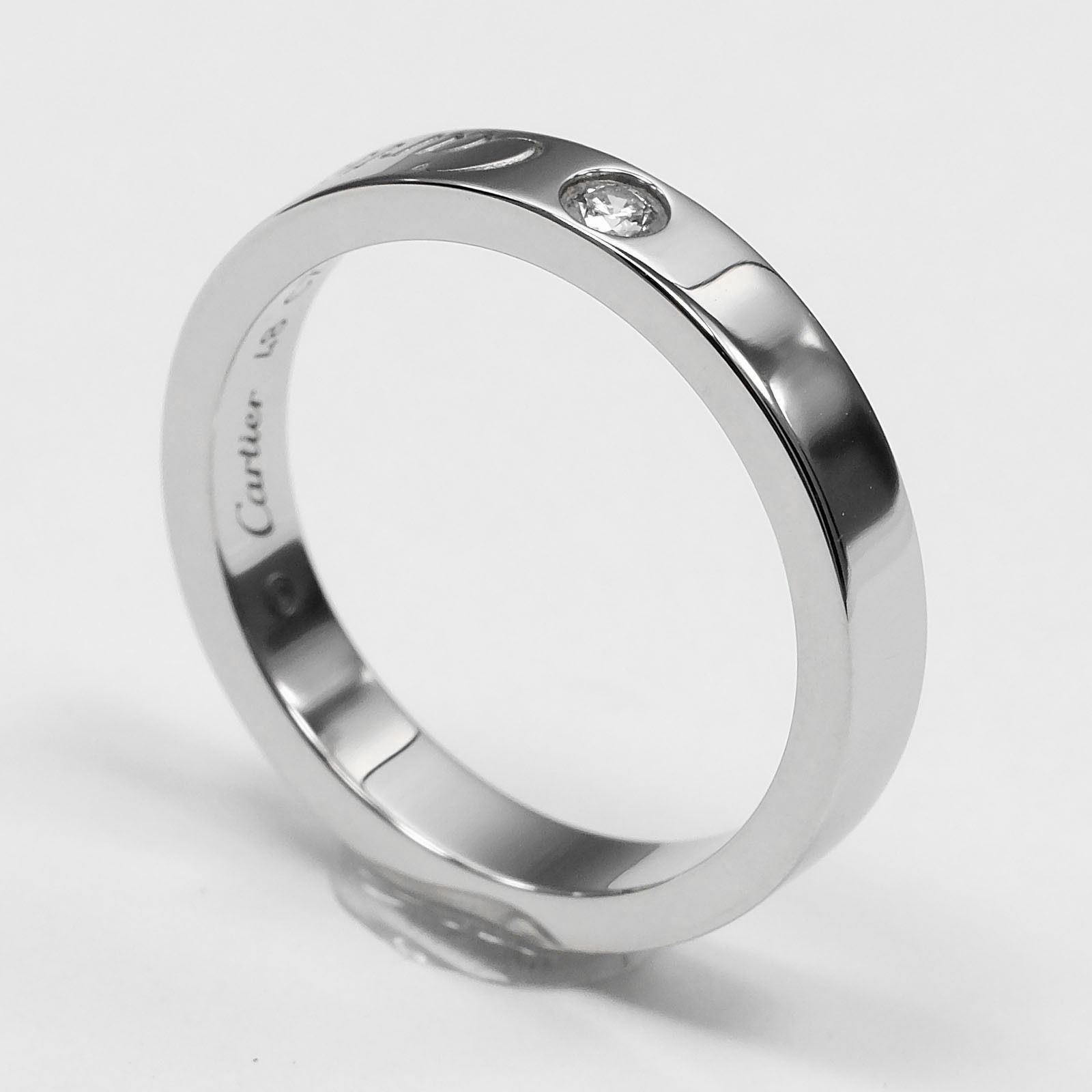 CARTIER】カルティエ Cドゥ カルティエ エングレーブド Pt950プラチナ