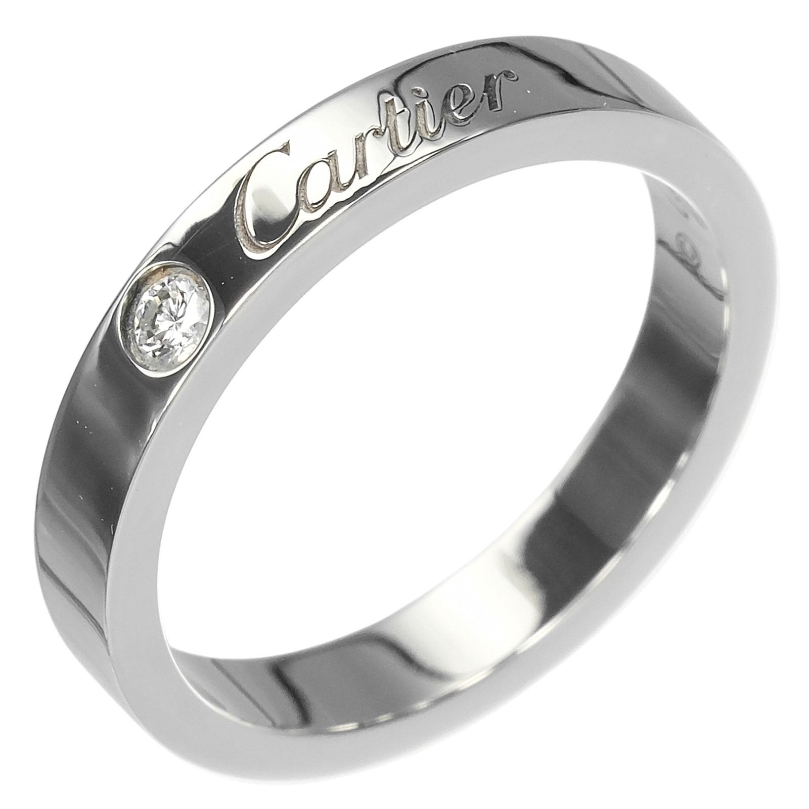 CARTIER】カルティエ Cドゥ カルティエ エングレーブド Pt950プラチナ