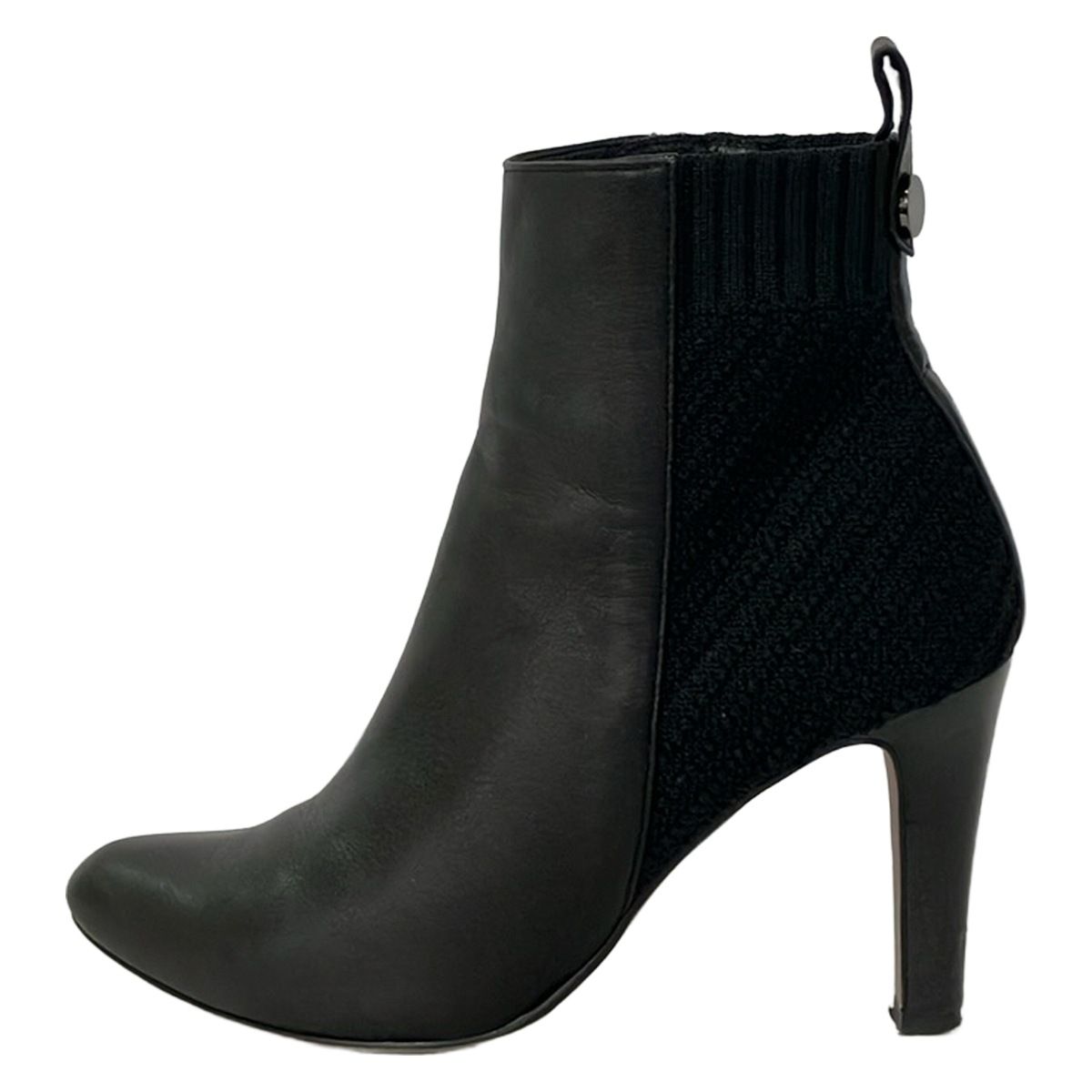 LANVIN COLLECTION(ランバンコレクション) ショートブーツ 23 レディース - 黒 ニット切替 レザー