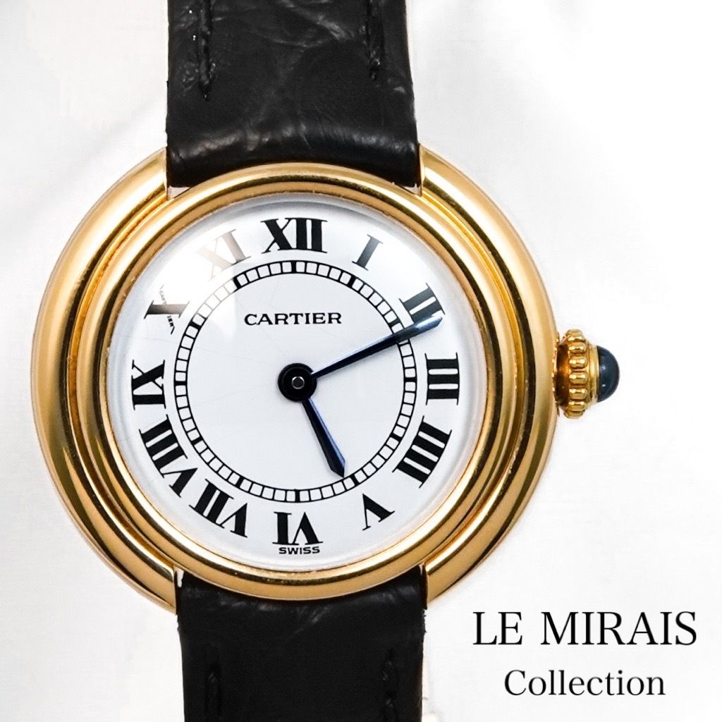 【OH済】カルティエ ヴァンドーム エリプス SM K18YG 手巻き レディース 腕時計 CARTIER 時計