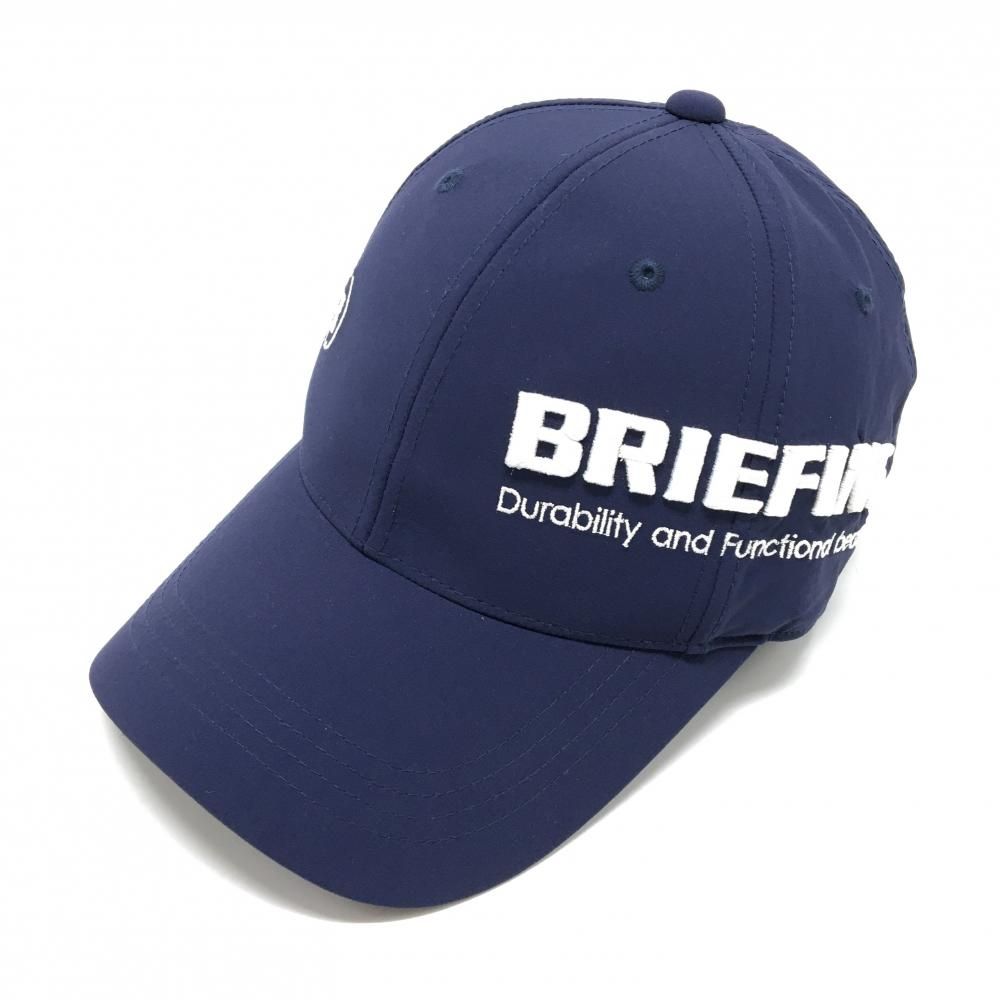 【超美品】ブリーフィング ナイロンキャップ ネイビー×白 立体ロゴ FREE ゴルフウェア 2024年モデル BRIEFING