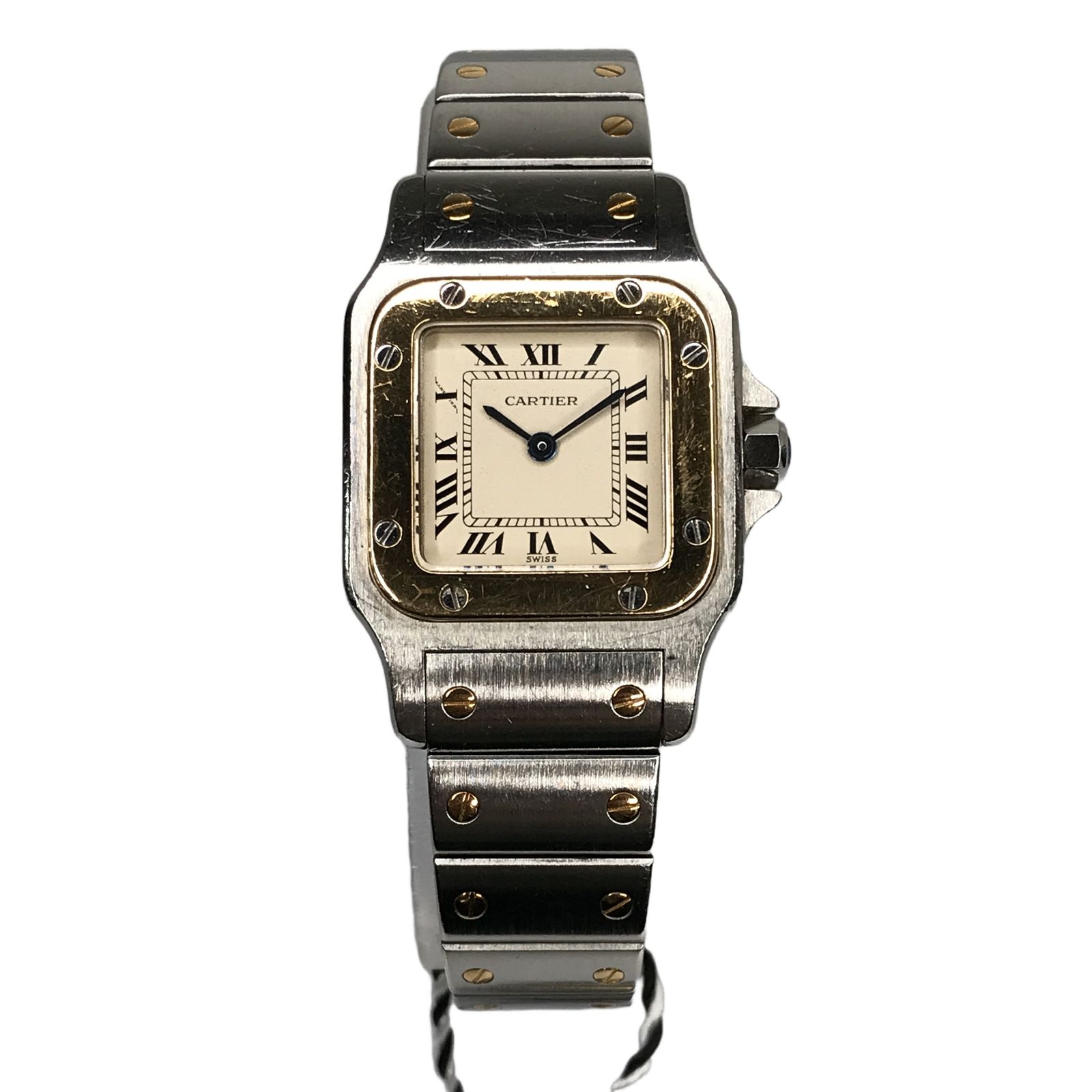 カルティエ Cartier サントスガルベ SM 1057930 SS YG クォーツ レディース 腕時計 鑑定書付き 不動品 中古 訳あり T11346265
