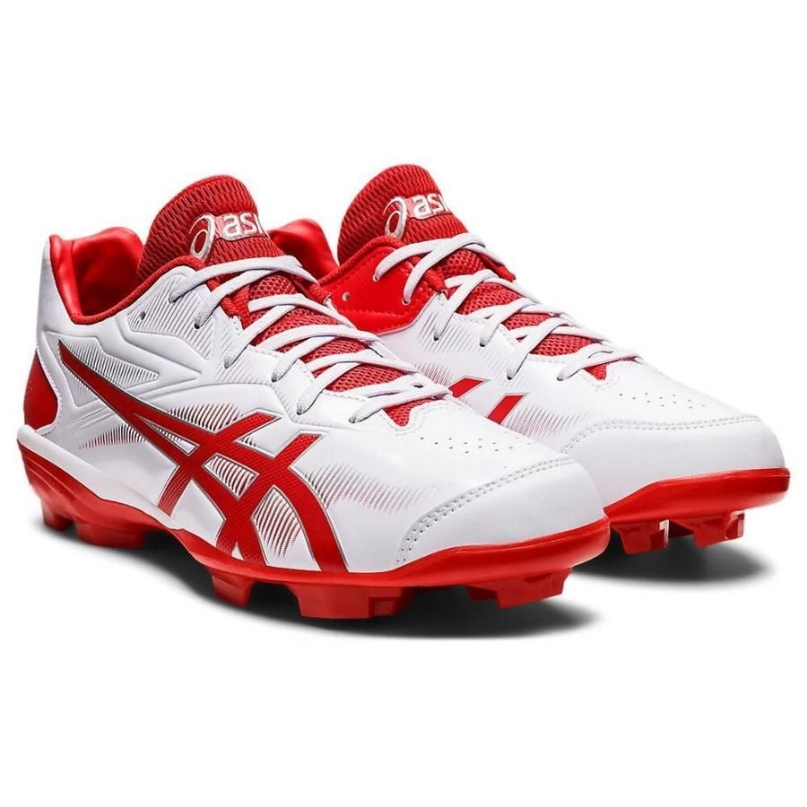 アシック）ASICS ＳＴＡＲ　ＳＨＩＮＥ　３　野球　ソフトボール ポイントシューズ　1123A033.101　ホワイト×レッド
