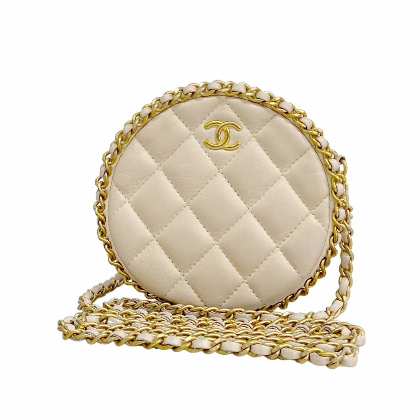 シャネル(Chanel) シャネル ショルダーバッグ マトラッセ チェーンショルダー ラムスキン ベージュ レディース 140,719円