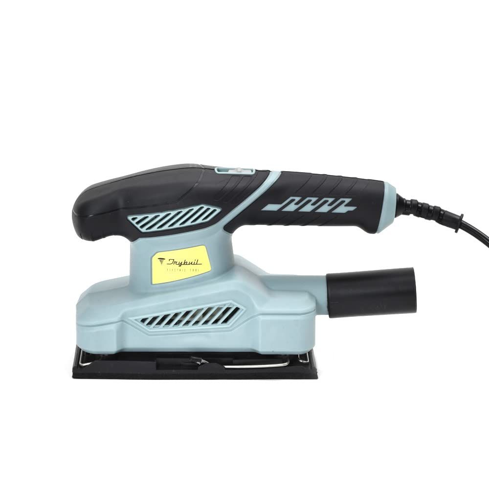 ロックボタン 簡単ペーパー交換 表面研磨 12000min-1 仕上げ 150W サビ落とし 塗装剥がし 1.8A DIY 電源コード式 工具 TRYBUILシリーズ サンダー TAS-150A 山善(YAMAZEN) ライトブルー
