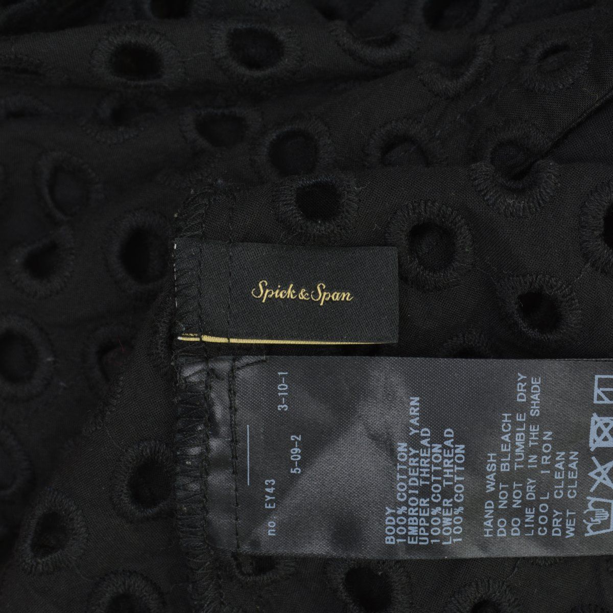 SPICKANDSPAN】25SS 25051200302010 カットワークドットボートネック 