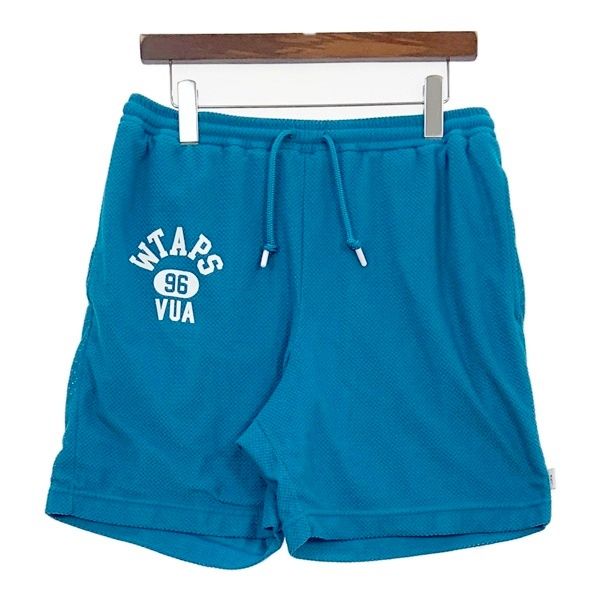 WTAPS ダブルタップス ショートパンツ ダブルアス メッシュ 短パン ズボン ポリエステル メンズ サイズ02 ターコイズ ボトムス DM19544■