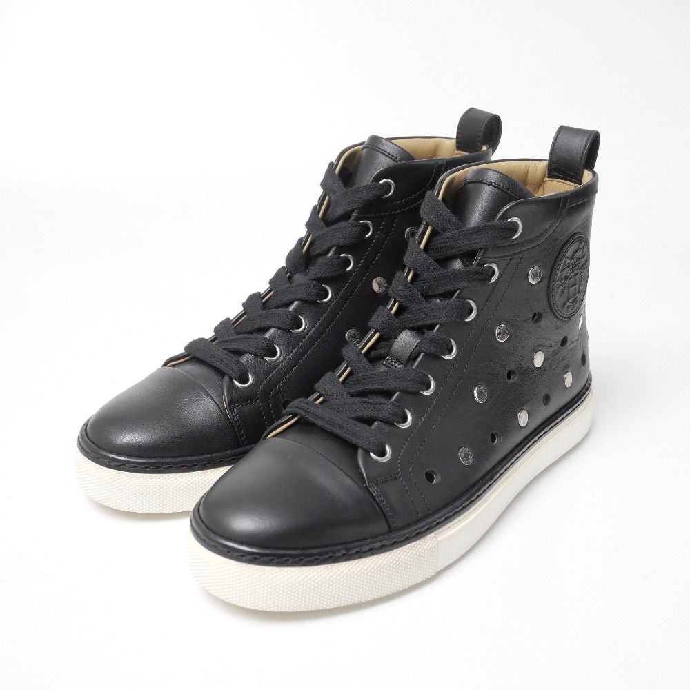 HERMES エルメス JIMMY ジミー スニーカー サイズ36.5 セリエ パンチング ハイカット 靴 レザー イタリア製 ブランド古着【中古】20260626/RA9910