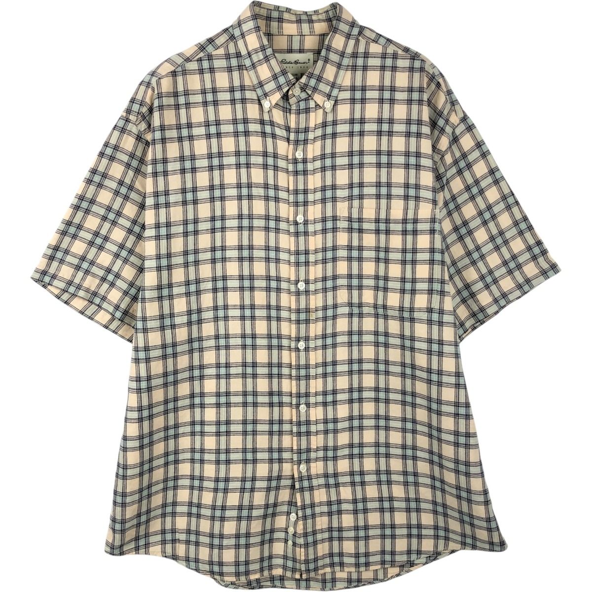 古着 エディーバウアー Eddie Bauer 半袖 ボタンダウン チェックシャツ メンズL相当/eaa655445