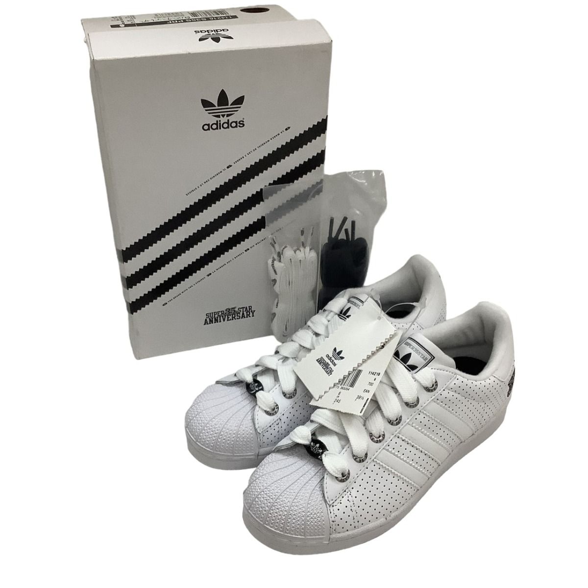 ♪♪adidas アディダス 未使用 スニーカー メンズ レディース SUPER35STAR 24.5cm ホワイト