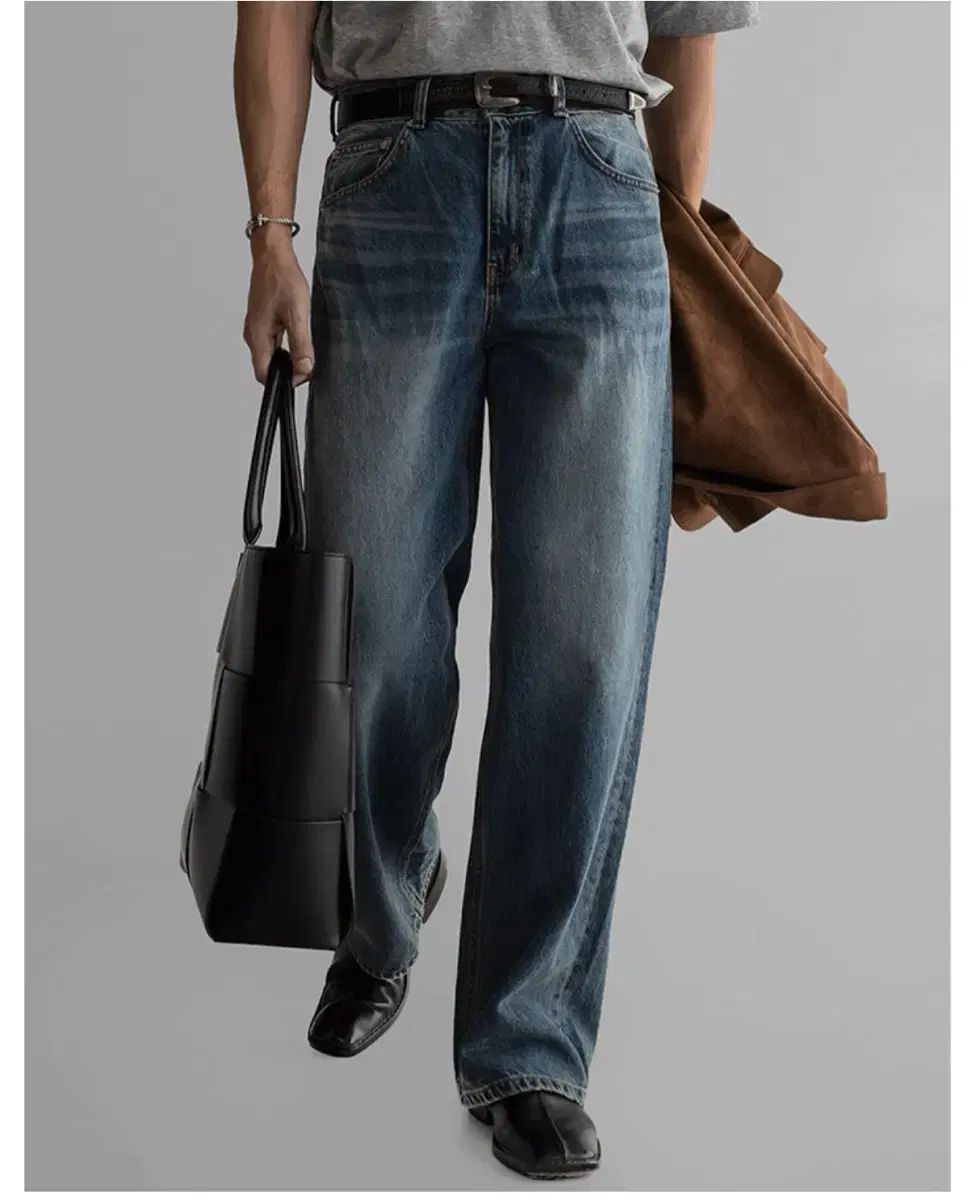 (新品)バウロ サンド ウォッシュ デニム パンツ