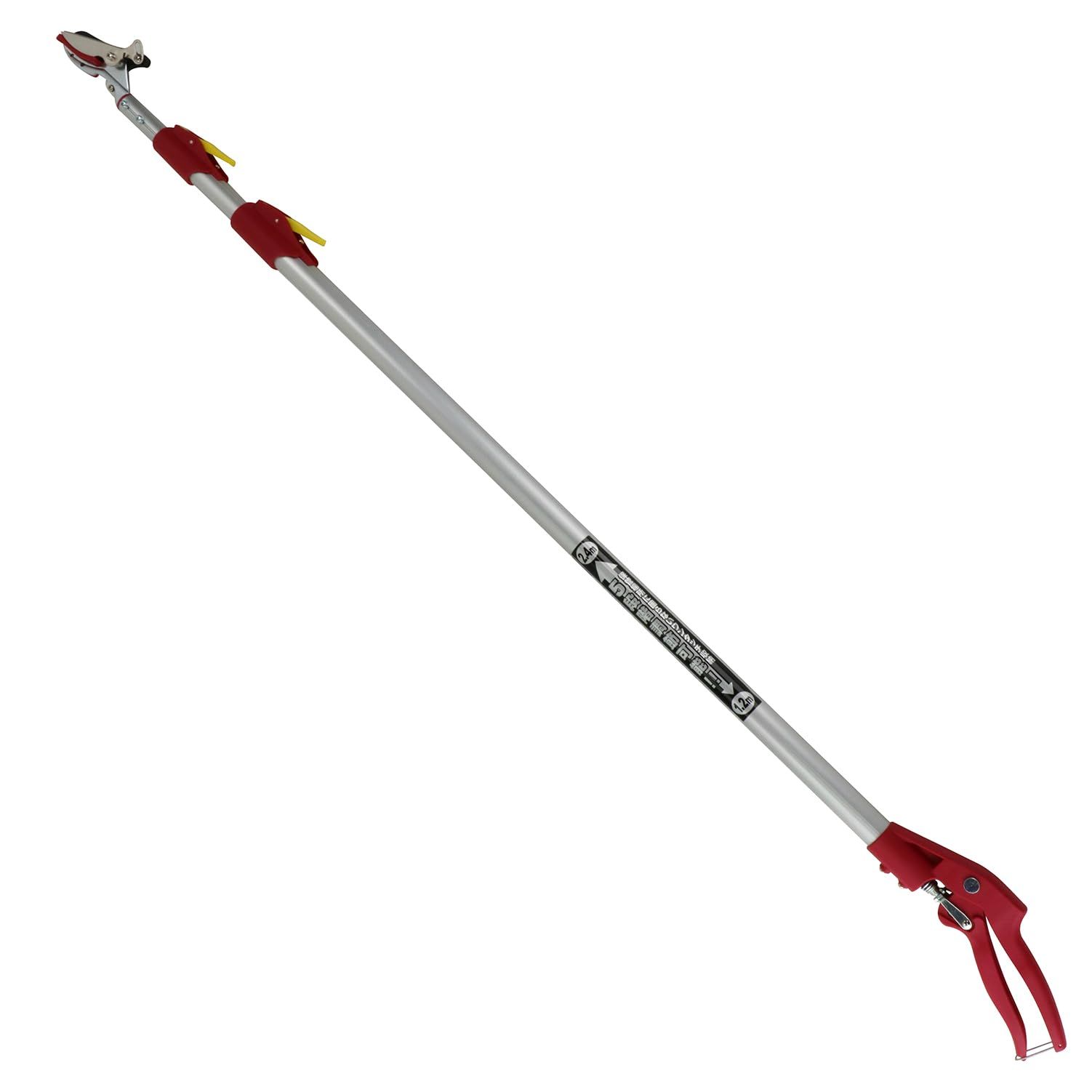 ☆新品☆千吉(Senkichi) 高枝切鋏 軽量三段伸縮高枝切鋏 1150~2400mm SGLP-15 レッド/シルバー a0028588