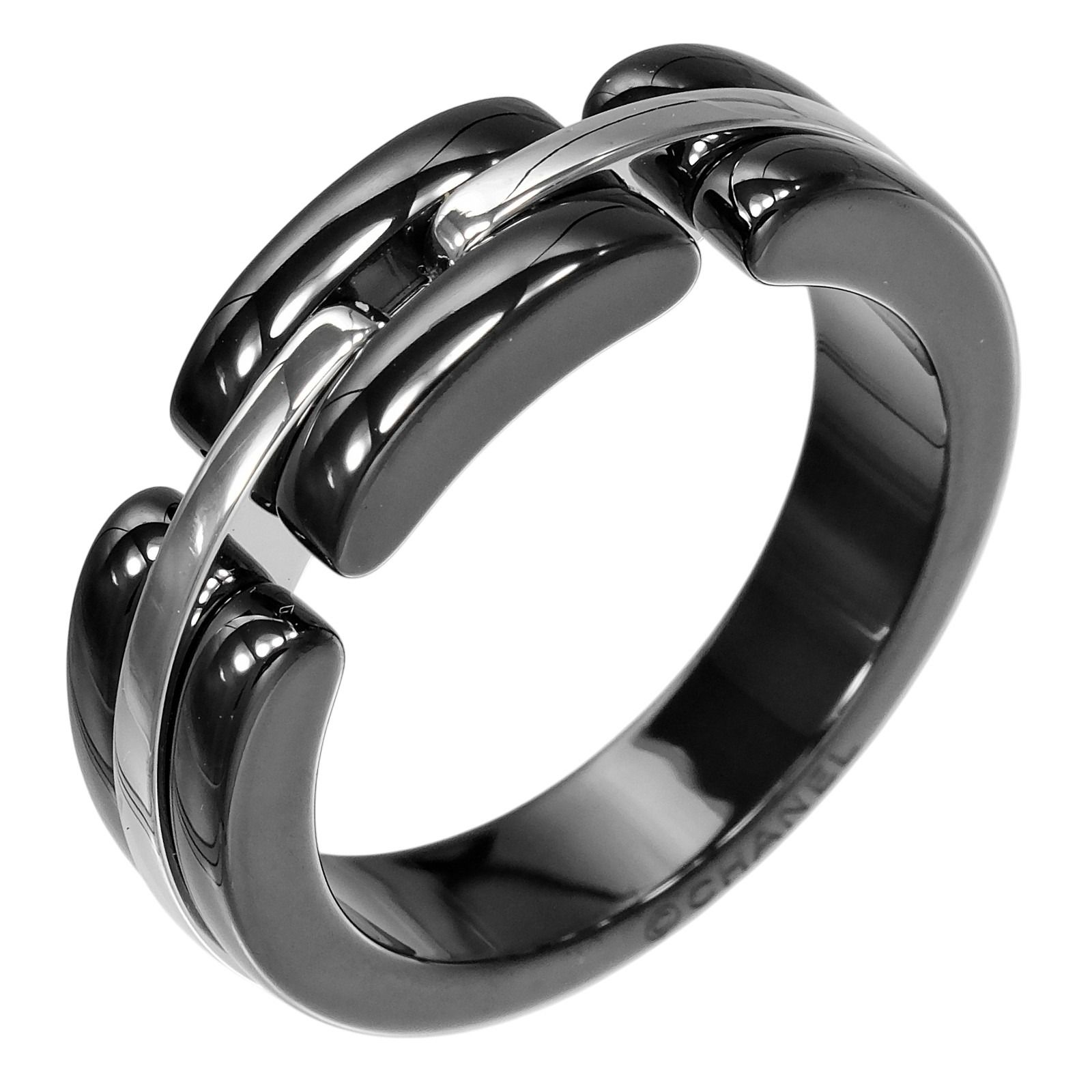 【CHANEL】シャネル ウルトラ K18ホワイトゴールド×セラミック 18号 メンズ 7.5g リング・指輪