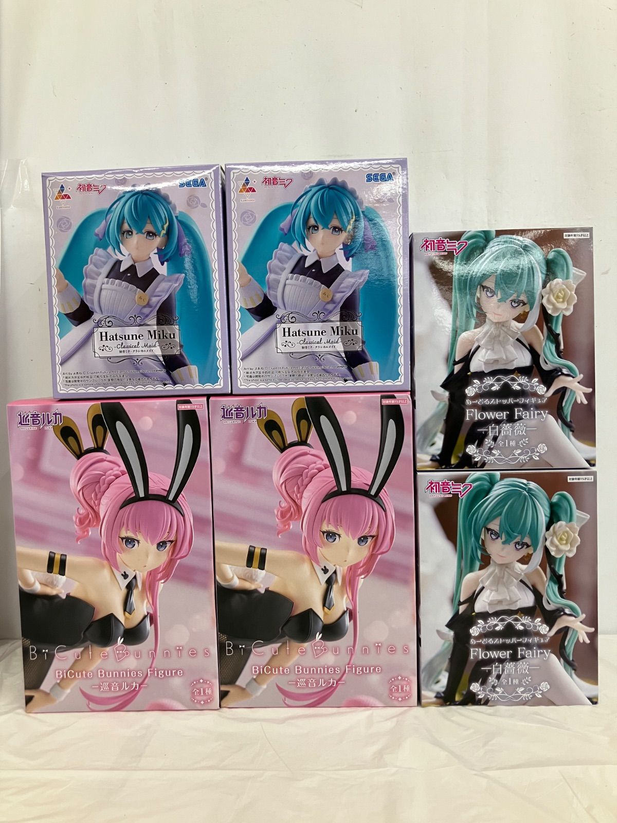 未開封 初音ミク 巡音ルカ フィギュア 3種6個セット LF6B40 f107
