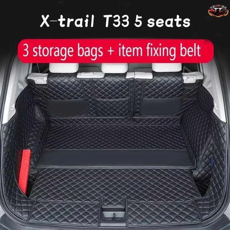 日産エクストレイル カー トランクマット ローグ T33 2021-2023 - 25 防水ブーツマット ライナー カーゴ トランク トレイ カーペット パッ