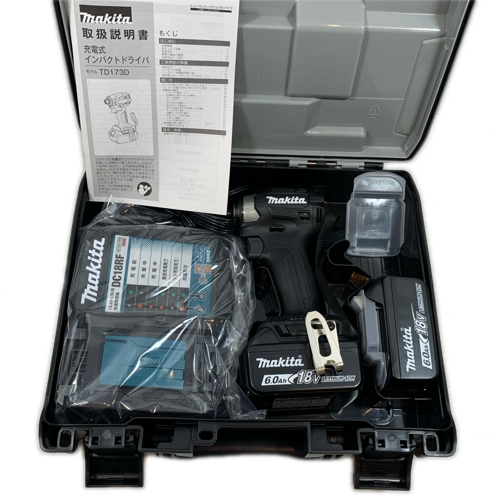 MAKITA マキタ 締め付け工具 インパクトドライバ コードレス式 18v 6.0Ah 921173 TD173DRGXB ブラック