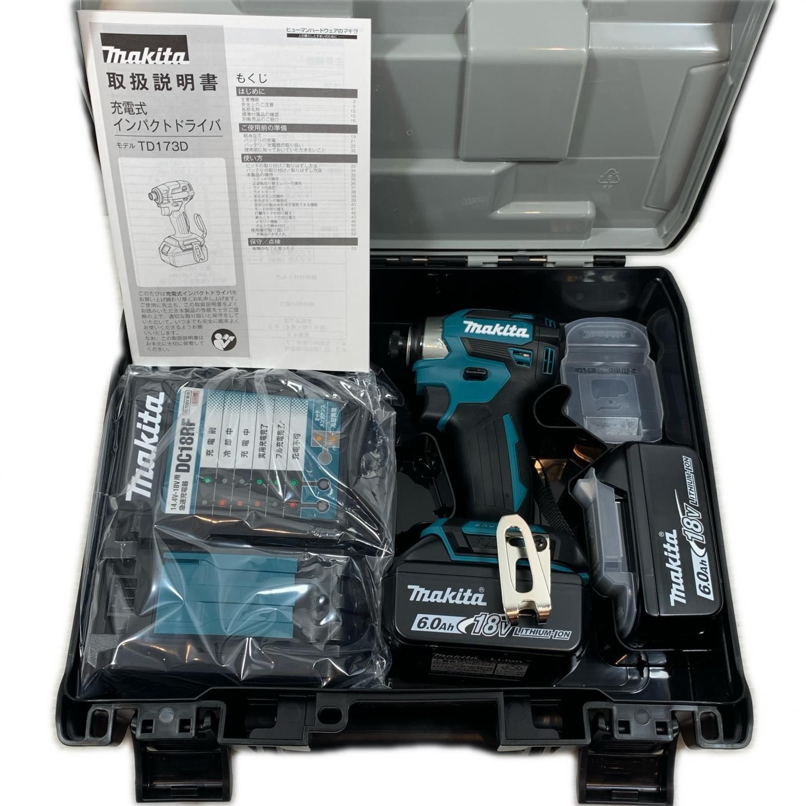 MAKITA マキタ 締め付け工具 インパクトドライバ コードレス式 18v 6.0Ah 938595 TD173DRGX ブルー