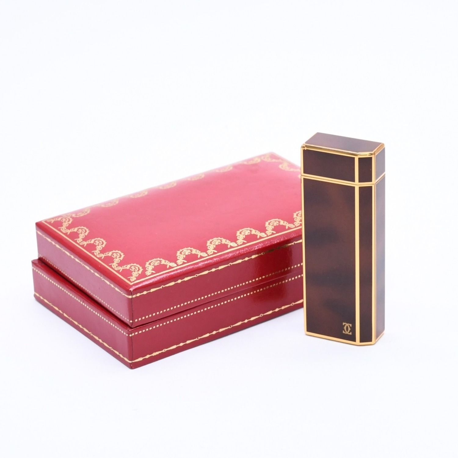 Cartier カルティエ オーバル ライター ゴールド ブラックラッカー