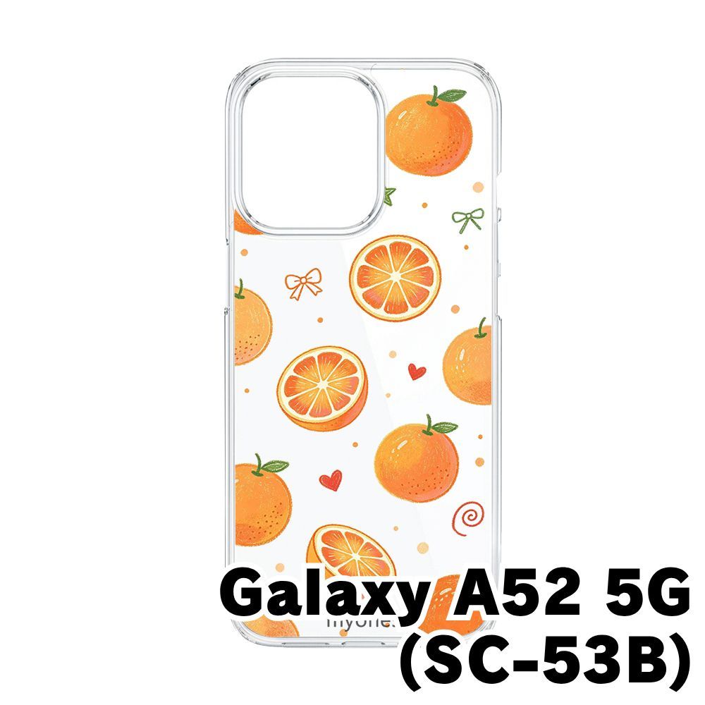 新品未使用】Galaxy A52 5G SC-53B クリア ハードケース (みかん総柄