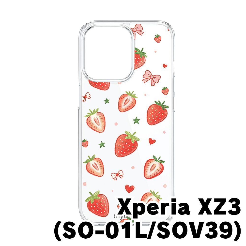 新品未使用】Xperia XZ3 SO-01L/SOV39 クリア ハードケース (いちご総