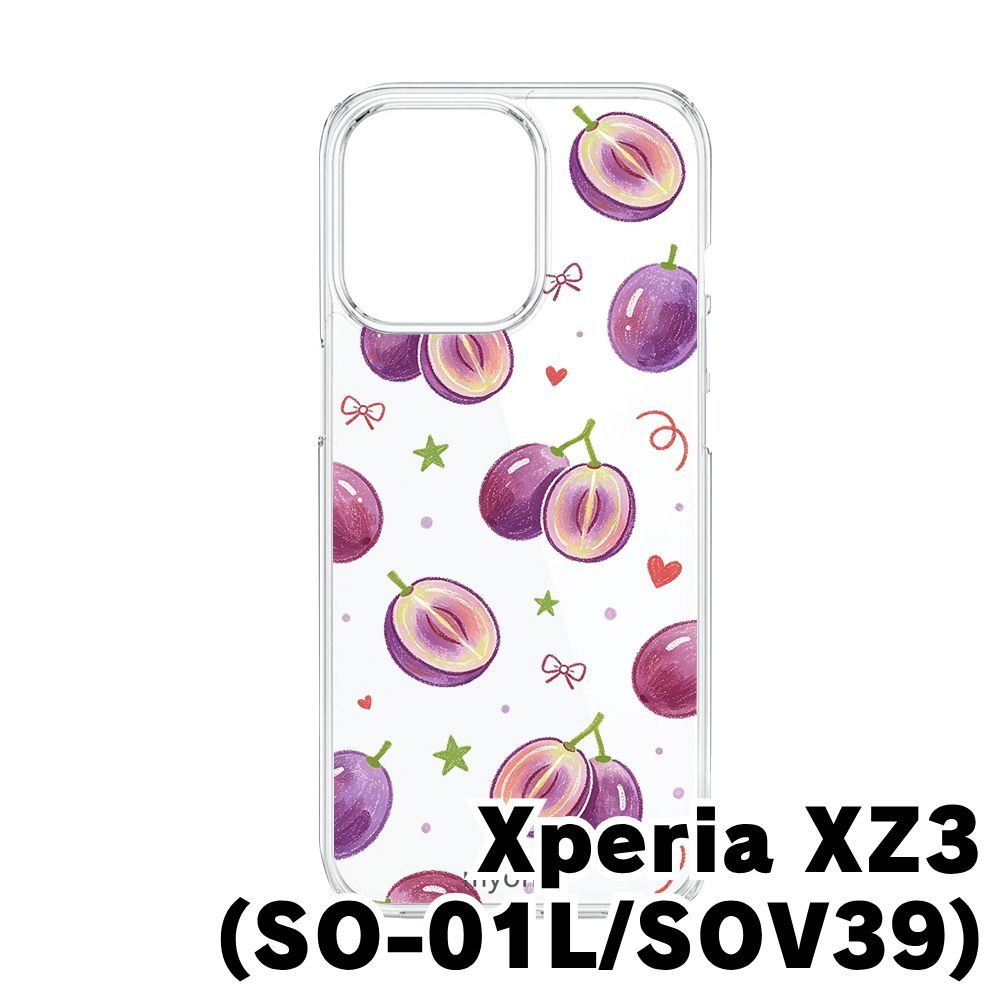 新品未使用】Xperia XZ3 SO-01L/SOV39 クリア ハードケース (ぶどう総
