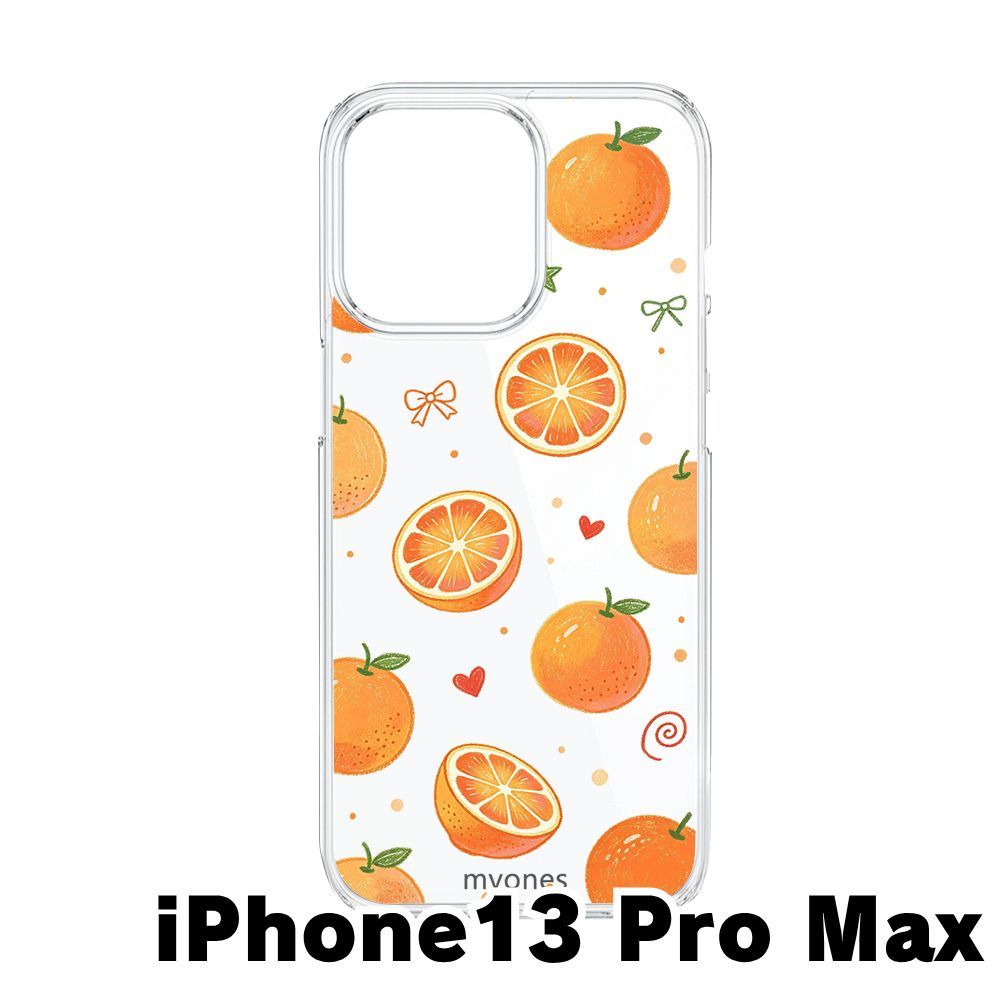 新品未使用】iPhone13 Pro Max クリア ハードケース (みかん総柄