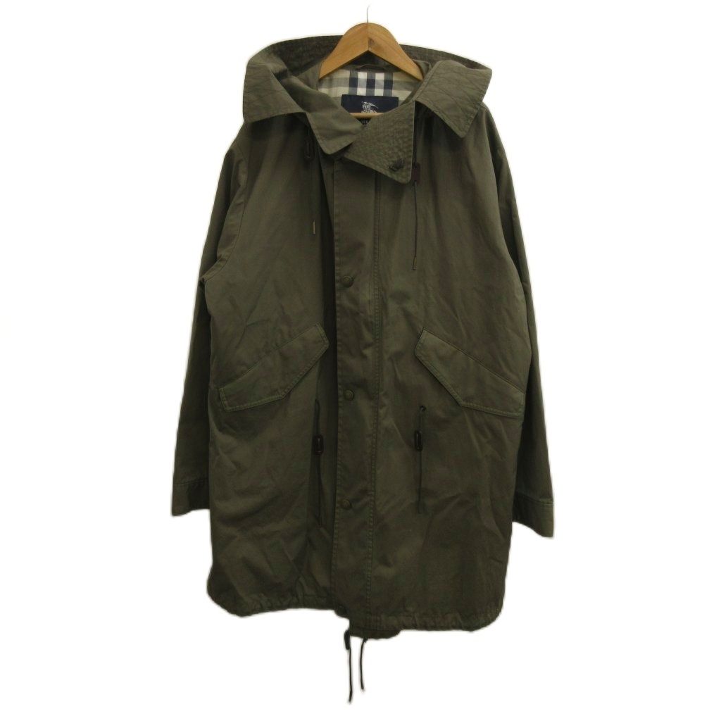 バーバリー ロンドン BURBERRY LONDON モッズコート L カーキ フード付き ノバチェック 長袖 A1C35-310-79 /PP ■GY73