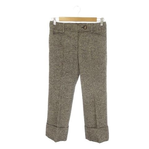 バーバリー ロンドン BURBERRY LONDON パンツ 40 茶 ブラウン ツイード クロップド丈 ロールアップ FQ053-744-55 /AO21 ■GY50