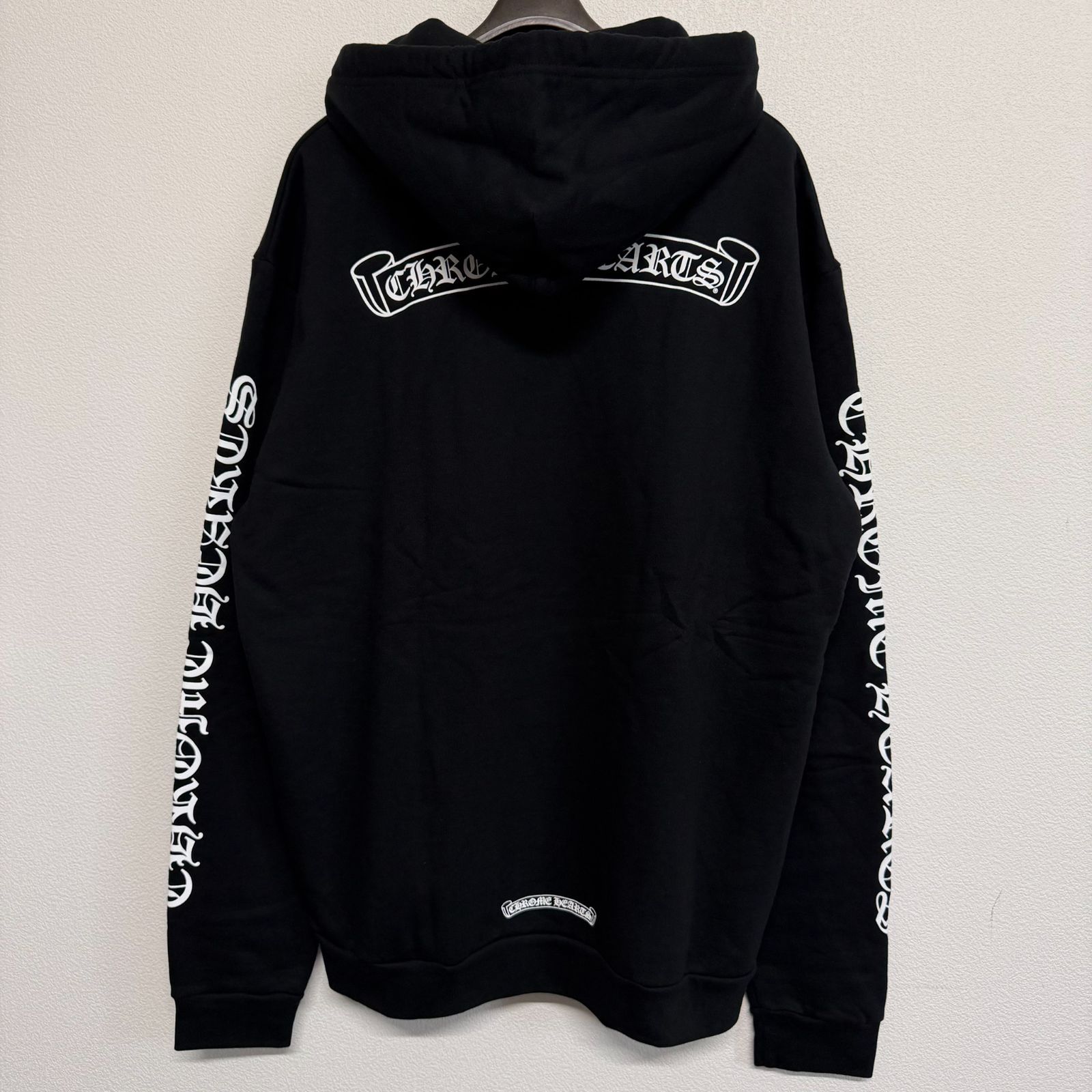 CHROME HEARTS Scroll Label クロムハーツ スクロールラベル 黒 ブラック 長袖 フーディー パーカー トップス メンズ レディース Lサイズ 新品未使用 2744