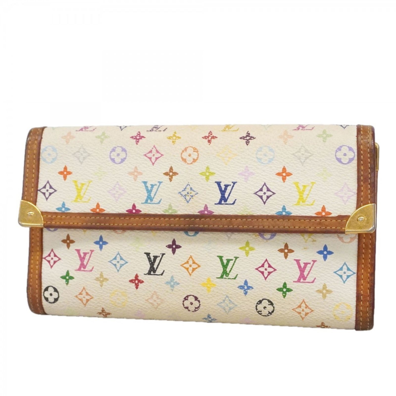 ルイ・ヴィトン(Louis Vuitton) ルイ・ヴィトン 三つ折り長財布 モノグラム・マルチカラー ポルトトレゾールインターナショナル M92659 ブロンレディース