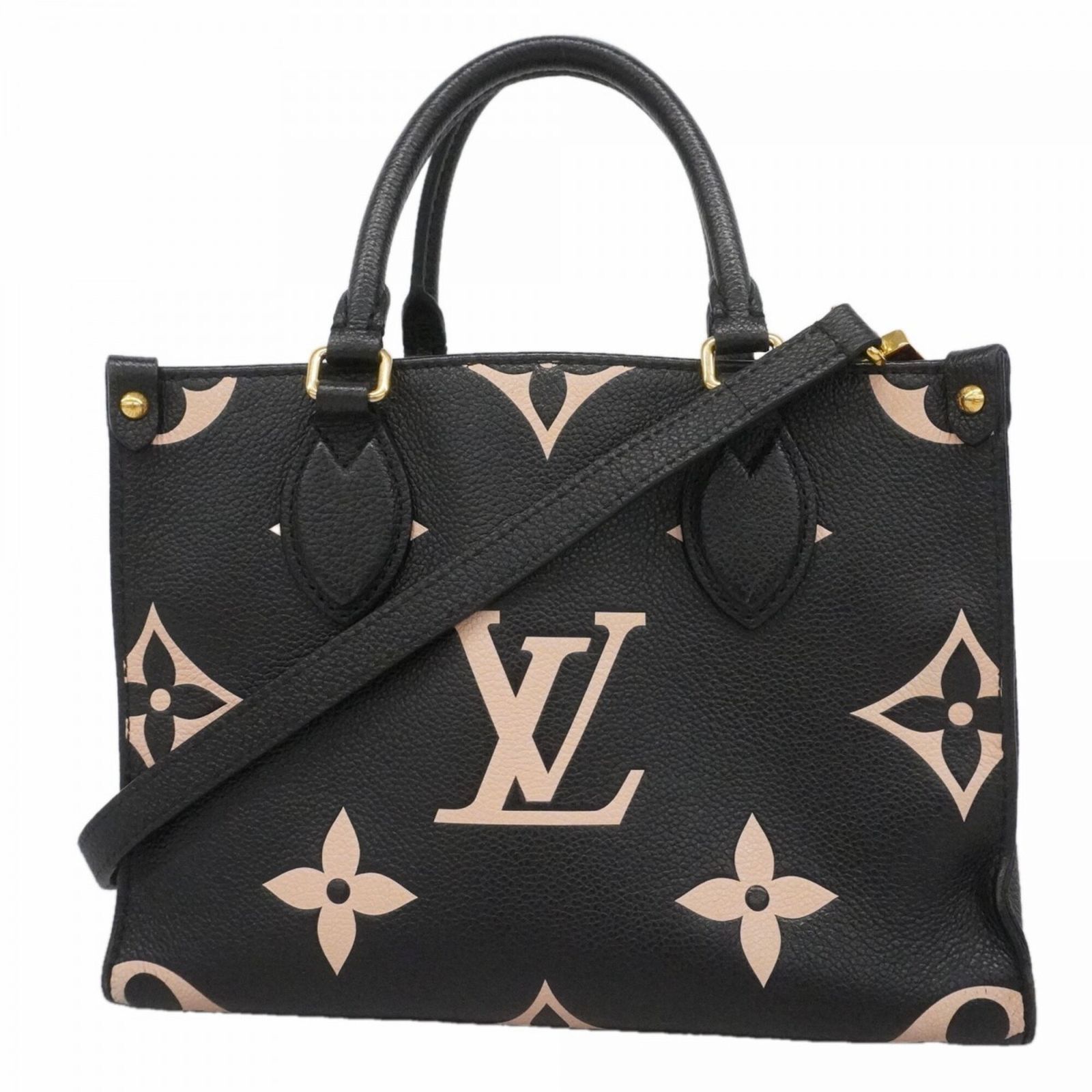 ルイ・ヴィトン(Louis Vuitton) ルイ・ヴィトン ハンドバッグ モノグラム・アンプラント バイカラー オンザゴーPM M45659 ブラック ベージュ 2wayバッグレディース