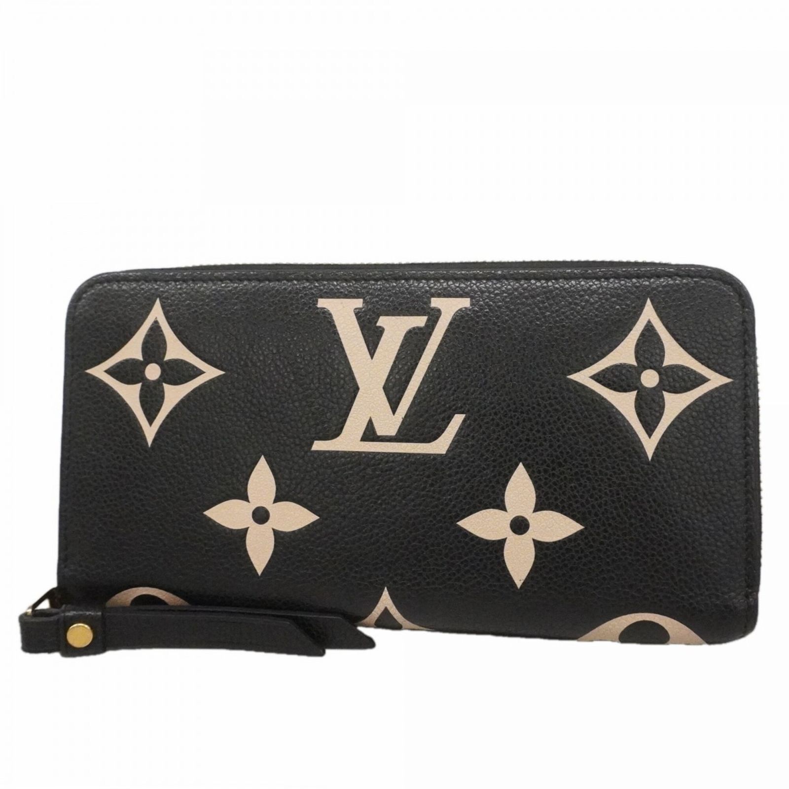 ルイ・ヴィトン(Louis Vuitton) ルイ・ヴィトン 長財布 モノグラム・アンプラント バイカラー ジッピーウォレット M80481 ブラック ベージュレディース