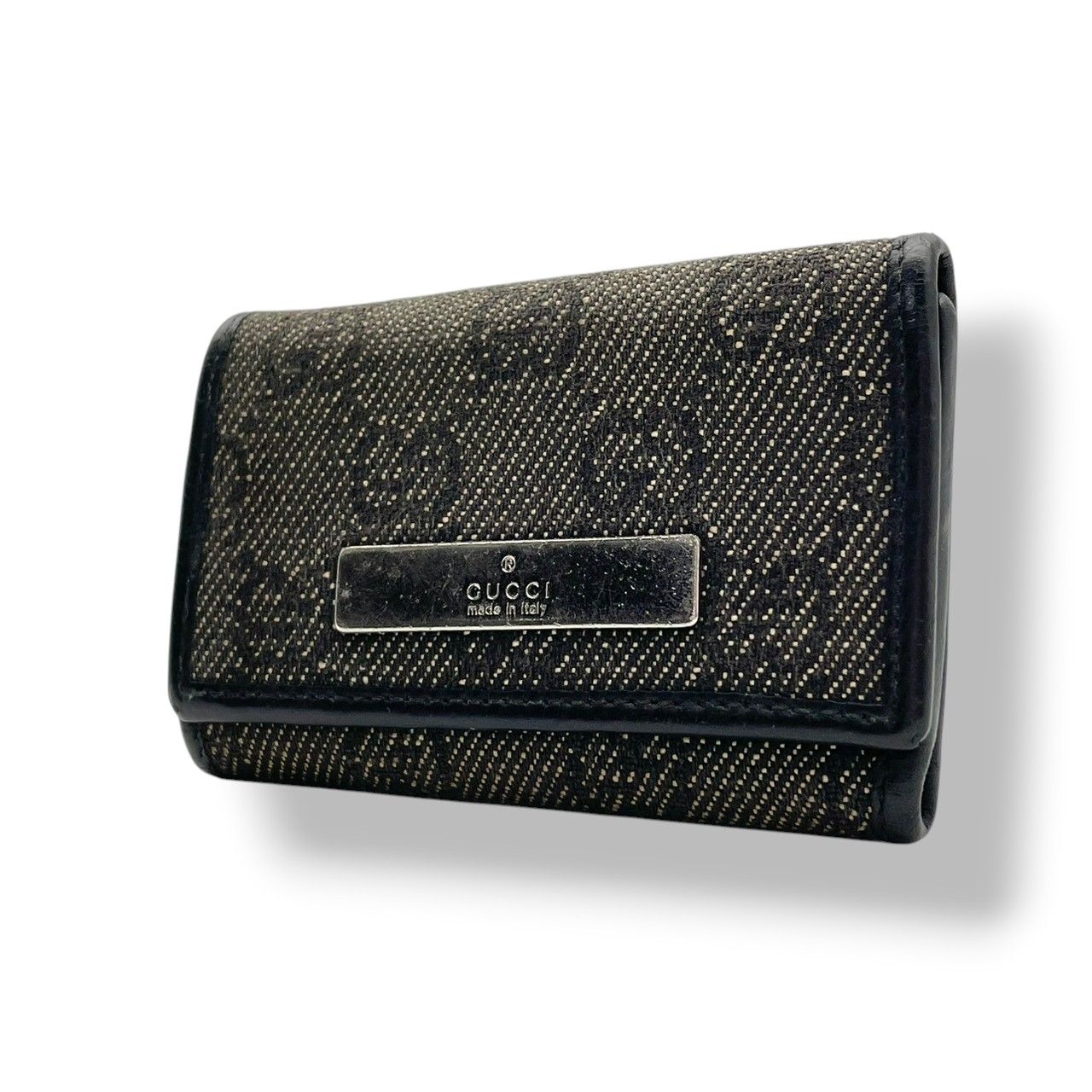 Gucci GGロゴ キーケース ブラック/ベージュ GUCCI グッチ GGキャンバス 6連 キーケース レザー 127048 ベージュ