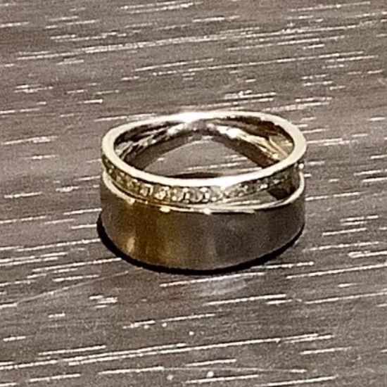 ジョージジェンセン Georg Jensen マルシアリング ダイヤ SV925 シルバー 指輪 [49] ８号 H614/T38