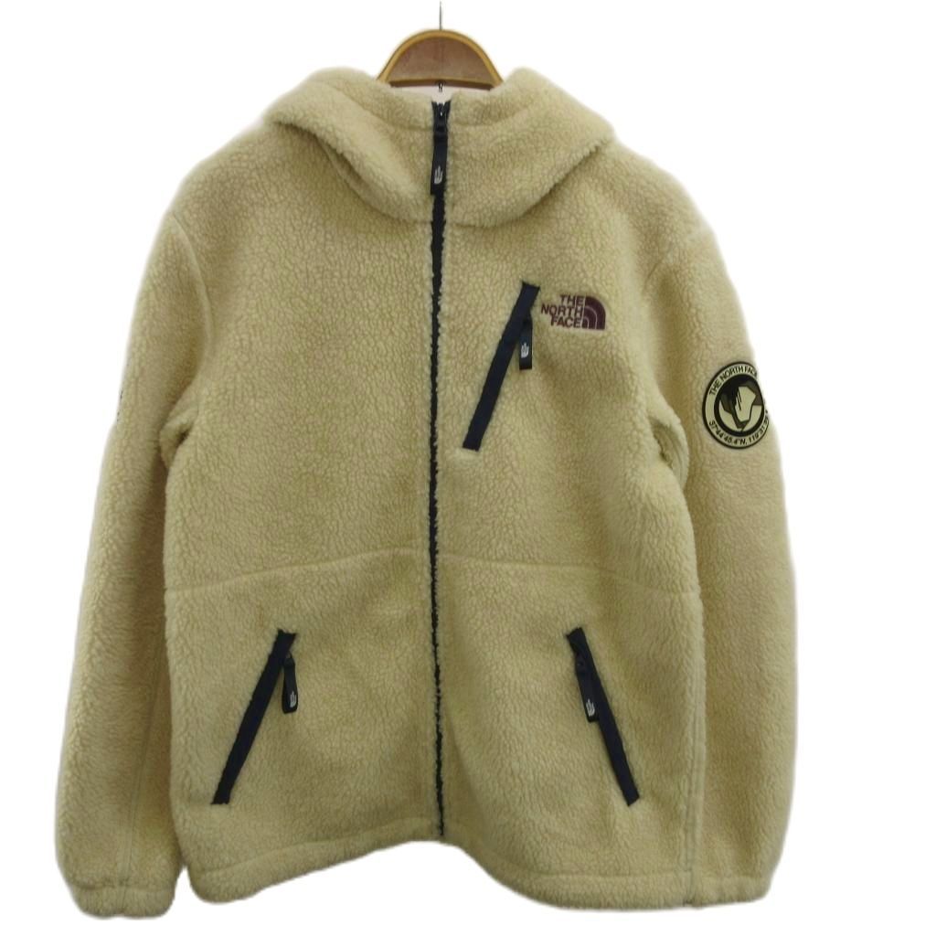 ザノースフェイス ホワイトレーベル THE NORTH FACE WHITE LABEL リモ フリース フード ジャケット RIMO FLEECE HOOD JACKET パーカー ブルゾン アウター ロゴ 刺繍 95 M アイボリー 紺 NJ4FL53J