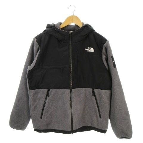 ザノースフェイス THE NORTH FACE デナリフーディ ジャケット フリース アウトドアウエア XL グレー 黒 ブラック フード付き 切り替えデザイン ジップアップ 長袖 NA72052 /MN19 ■GY50