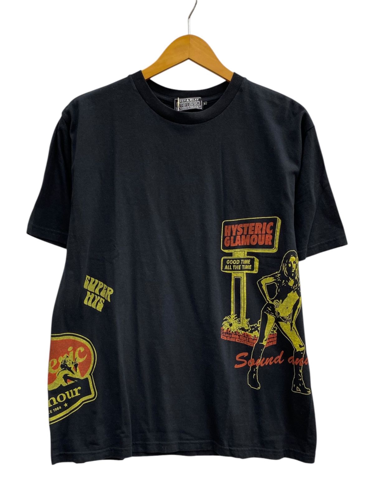HYSTERIC GLAMOUR (ヒステリックグラマー) Tシャツ 半袖 サイドプリント 02231CT16 L ブラック メンズ/009