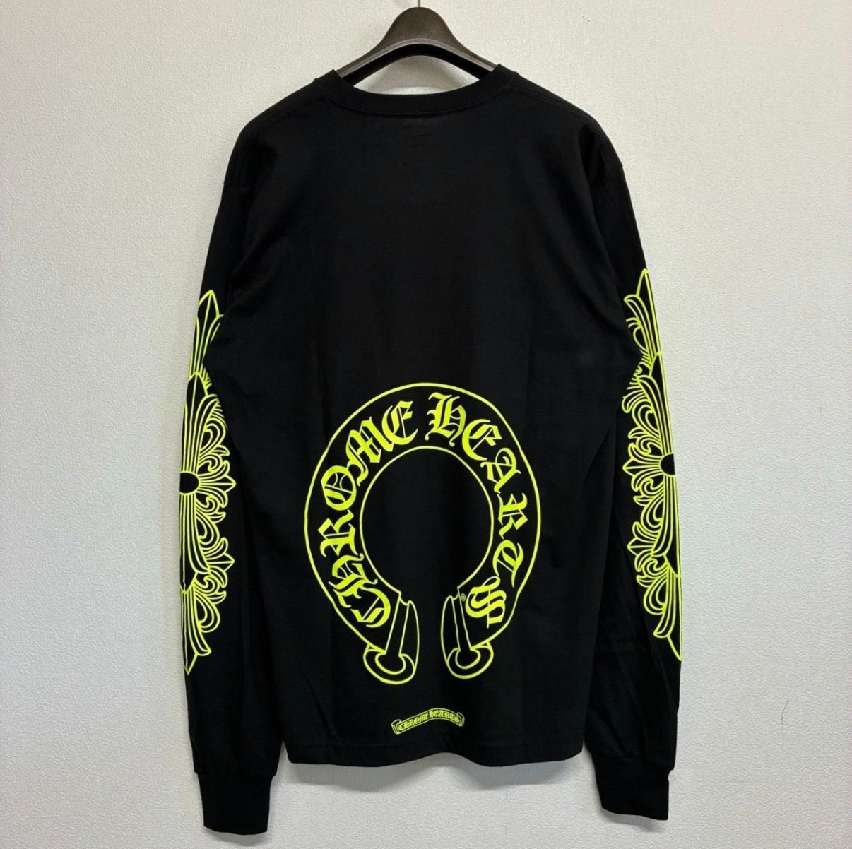 CHROME HEARTS Horse Shoe クロムハーツ ホースシュー 黒 ブラック 黄色 イエロー 長袖 ロングTシャツ ロンT トップス メンズ レディース Lサイズ 新品未使用 2752